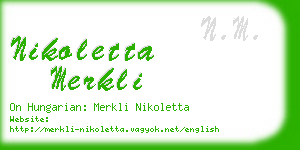 nikoletta merkli business card